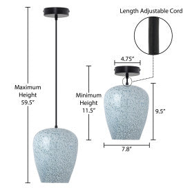 Tiffany-Style Lighting 7.8" Cindy Glam Blue & White Globe Shade Pendant Light