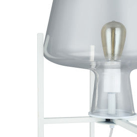 Tiffany-Style Lighting 61" Nadia Metal & Clear Glass Blown Modern Floor Lamp