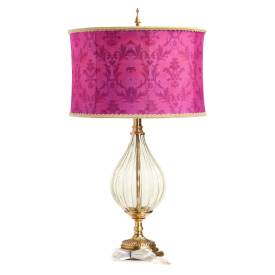 Tiffany-Style Lighting 30.5" Colette Drum Shade Geometric Glass Table Lamp