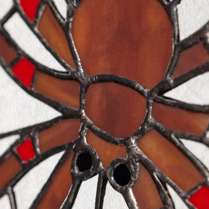 Tiffany-Style Lighting 12" Halloween Spider Web Stained Glass Window Panel