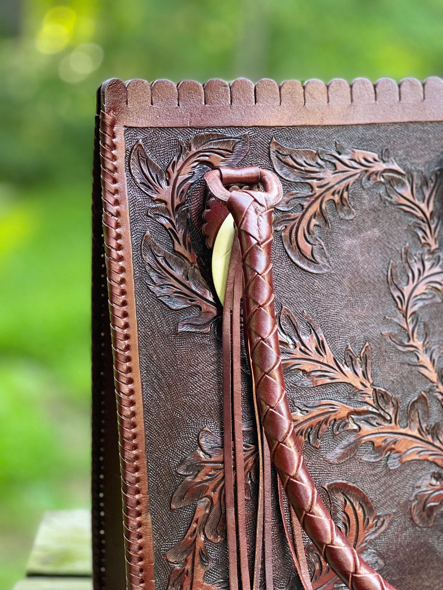 ALLE Handbags Correas Spigas Hand-Tooled Leather Hobo Bag