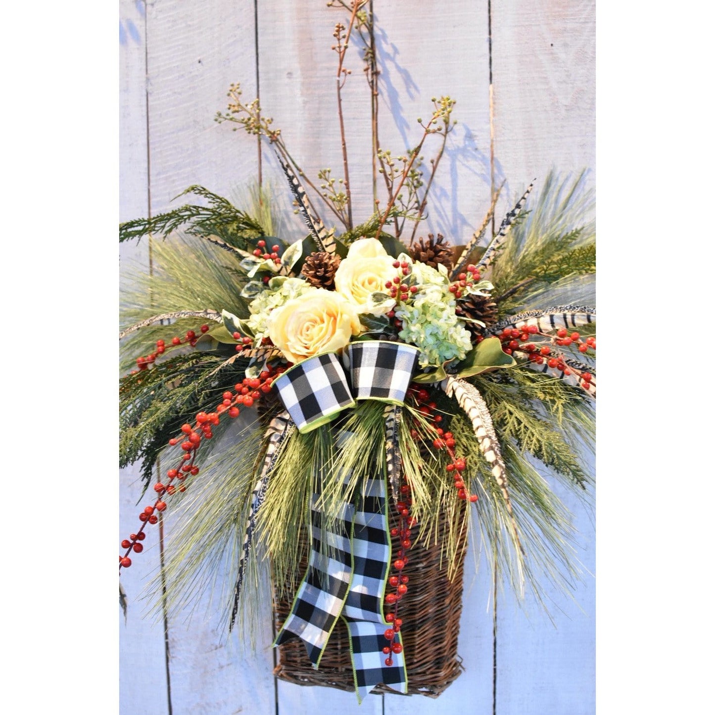 36" Faux Outdoor Red Berry Stem