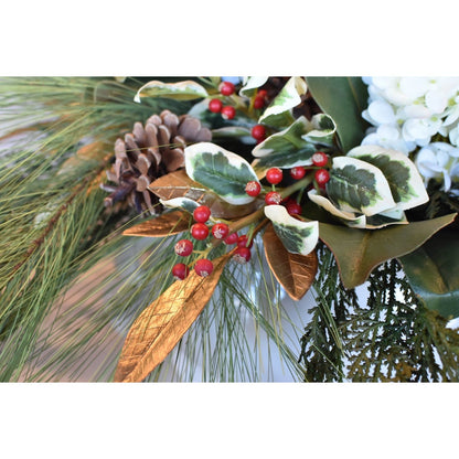 18" Variegated Faux Holly Stem