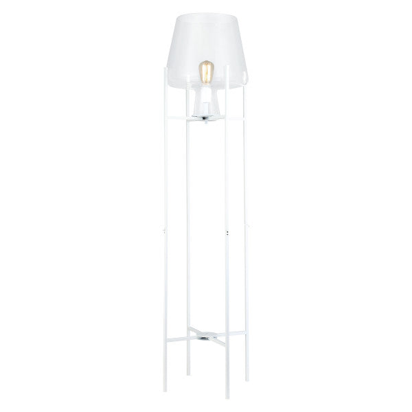 Tiffany-Style Lighting 61" Nadia Metal & Clear Glass Blown Modern Floor Lamp