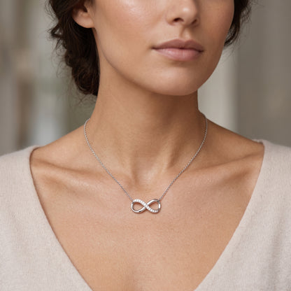 Sterling Silver 0.25ctw Diamond Infinity Necklace