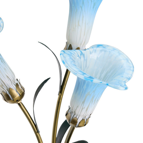 Tiffany-Style Lighting 23.5" Hand Blown Glass 3 Calla Lily Uplight Accent Lamp