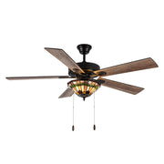 Tiffany-Style Lighting 52" Damien 5-Blade Remote Controlled Ceiling Fan