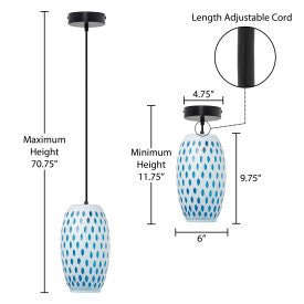 Tiffany-Style Lighting 6" Mira Glam Glass Globe Shade Pendant