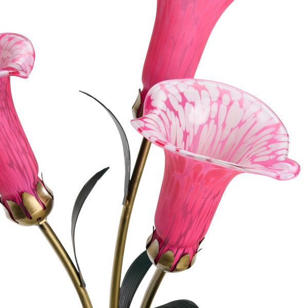 Tiffany-Style Lighting 23.5" Hand Blown Glass 3 Calla Lily Uplight Accent Lamp