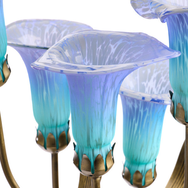 Tiffany-Style Lighting 20"H Hand Blown Glass 5 Calla Lily Uplight Accent Lamp