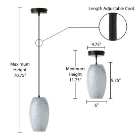 Tiffany-Style Lighting 6" Handcrafted Glam Elongated Dome Shade Pendant