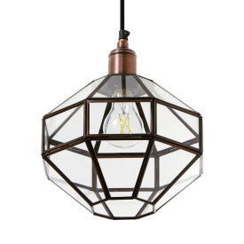 Tiffany-Style Lighting 9" Bettany Bohemian Clear Globe Shade Pendant Light