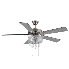 Tiffany-Style Lighting 52" Roxsie 5-Blade Crystal LED Chandelier Ceiling Fan