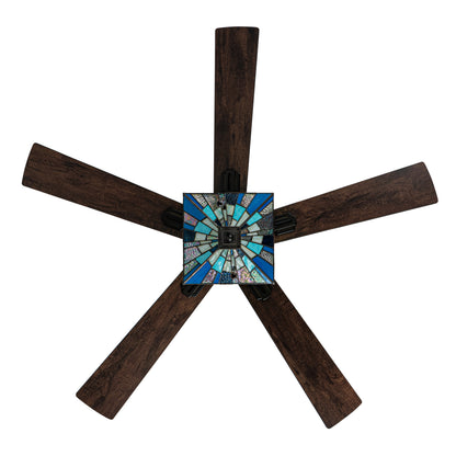 Tiffany-Style Lighting 52" Kyle Indoor Glass Fan with Remote Control