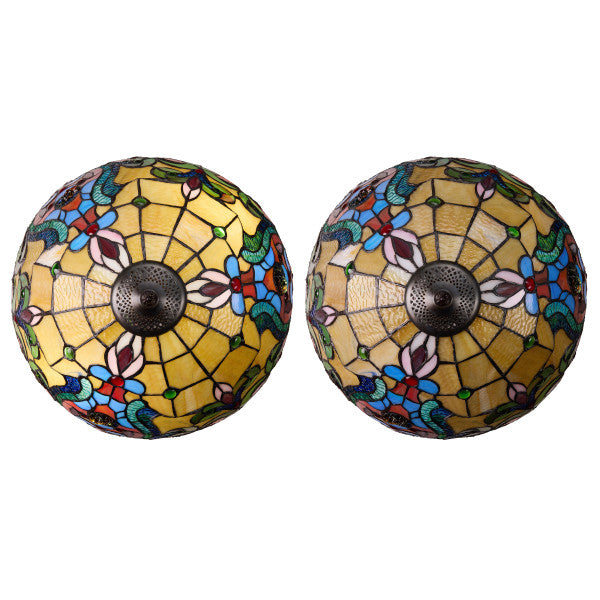 Tiffany-Style Lighting 24"H Margaret Double Lit Stained Glass Table Lamp
