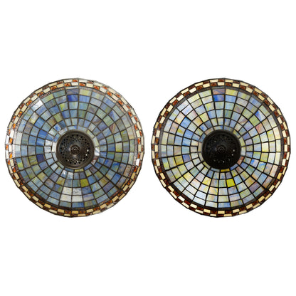 Tiffany-Style Lighting 64" Veronica Blue Stained Glass Dome Shade Candlestick Floor Lamp