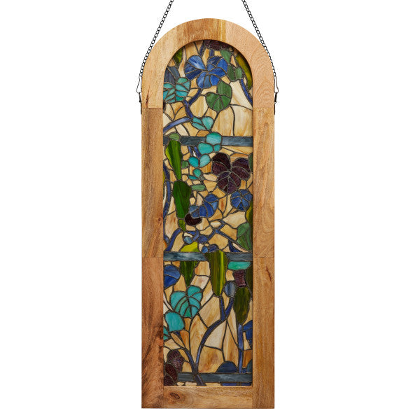Tiffany-Style Lighting 36" Fruitful Grapevine Stained Glass Window Panel