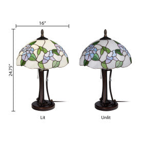 Tiffany-Style Lighting 24.75" Tula Bowl Shade Stained Glass Table Lamp