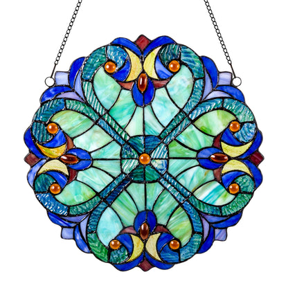 Tiffany-Style Lighting 12" Stained Glass Halston Window Panel
