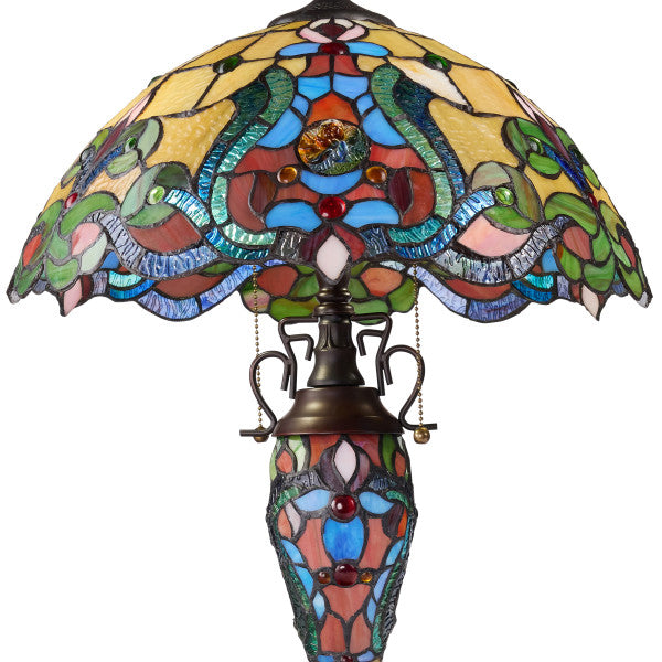 Tiffany-Style Lighting 24"H Margaret Double Lit Stained Glass Table Lamp