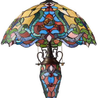 Tiffany-Style Lighting 24"H Margaret Double Lit Stained Glass Table Lamp