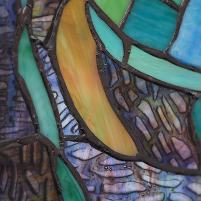 Tiffany-Style Lighting 10.5" Tommy the Green Sea Turtle Stained Glass Window Panel