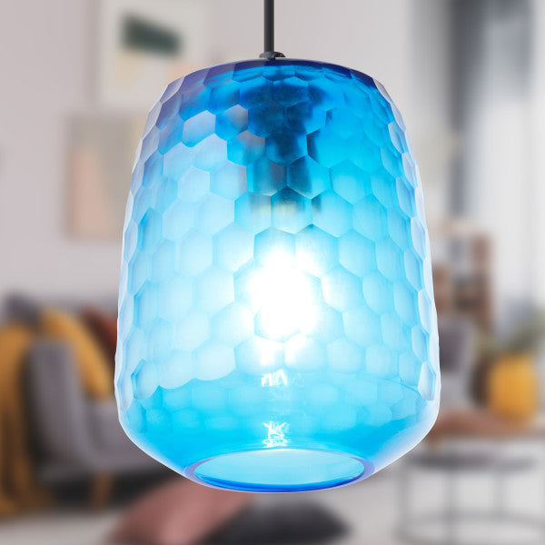 Tiffany-Style Lighting 7" Leah Retro Handblown Glass Globe Shade Pendant