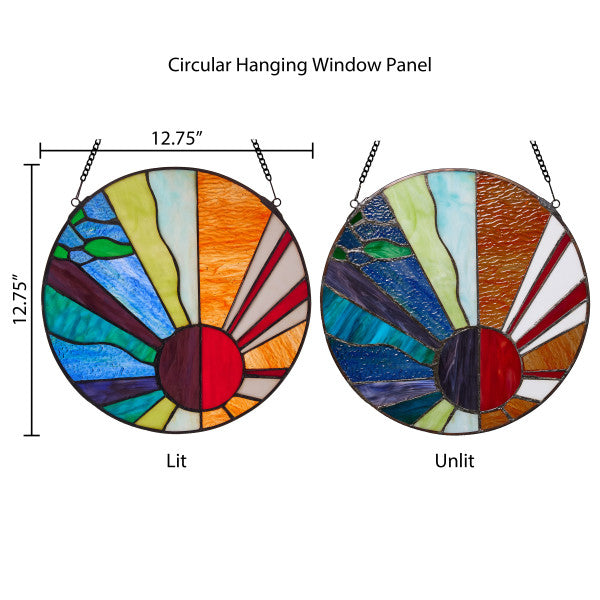 Tiffany-Style Lighting 12.75"H Serenity Novelty Stained Glass Window Panel