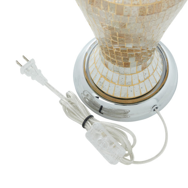 Tiffany-Style Lighting 25" Jeweled Champagne Drum Shade Table Lamp