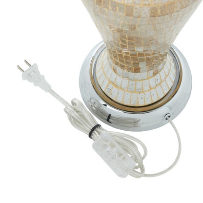 Tiffany-Style Lighting 25" Jeweled Champagne Drum Shade Table Lamp