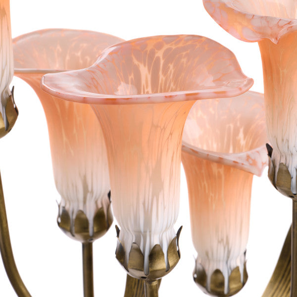 Tiffany-Style Lighting 20" Hand Blown Glass 5 Calla Lily Uplight Accent Lamp