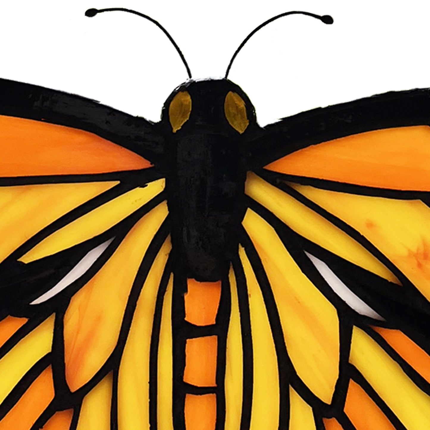 Tiffany-Style Lighting 6.5" Yellow and Orange Butterfly Stained Glass Window Panel