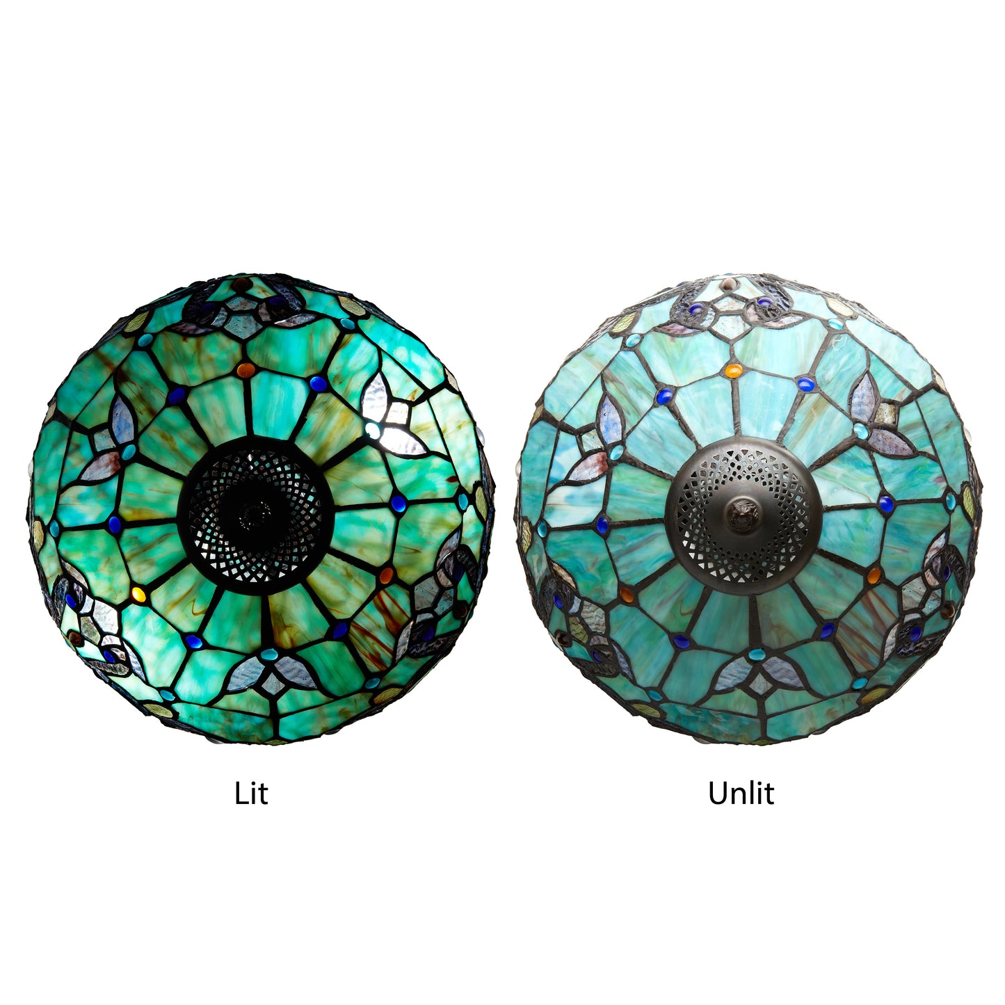Tiffany-Style Lighting 20" Magna Carta Stained Glass Double Lit Table Lamp