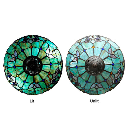 Tiffany-Style Lighting 20" Magna Carta Stained Glass Double Lit Table Lamp
