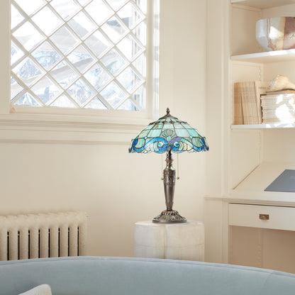 Tiffany-Style Lighting 20" Vivienne Baroque Style Stained Glass Table Lamp