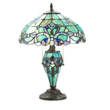 Tiffany-Style Lighting 20" Magna Carta Stained Glass Double Lit Table Lamp