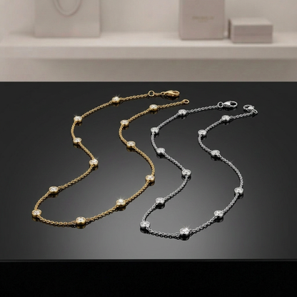 Morris & David 14K Gold Choice of Carat Weight Diamond Station 18" Necklace