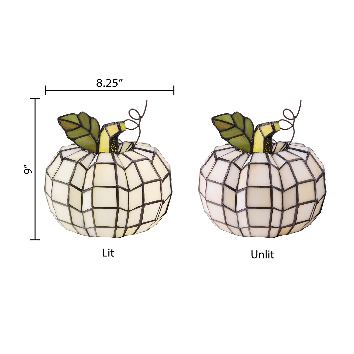 Tiffany-Style Lighting 9" Patch the Pumpkin Stained Glass Accent Lamp