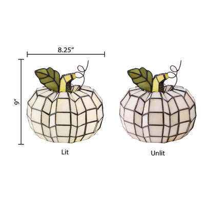 Tiffany-Style Lighting 9" Patch the Pumpkin Stained Glass Accent Lamp