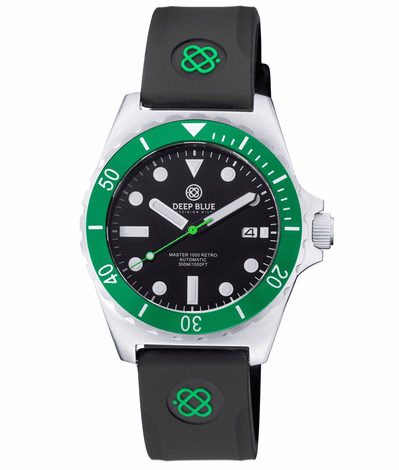 Deep Blue 44mm Men's Master 1000 Retro Collection Automatic Silicone Strap Watch