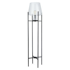 Tiffany-Style Lighting 61" Nadia Metal & Clear Glass Blown Modern Floor Lamp