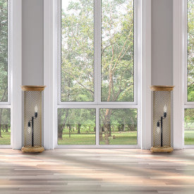 Tiffany-Style Lighting 23" Zachary Mesh Metal Pedestal Floor Lamp