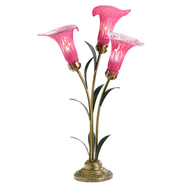 glass lily flower Tiffany-Style Lighting 23.5" Hand Blown Glass 3 Calla Lily Uplight Acc – ShopHQ