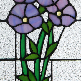 Tiffany-Style Lighting 10" Forget Me Not Flowers Stained Glass Window Panel