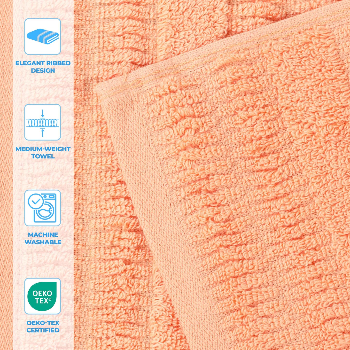 Superior "Mika" Cotton Set of 12 Face Towels