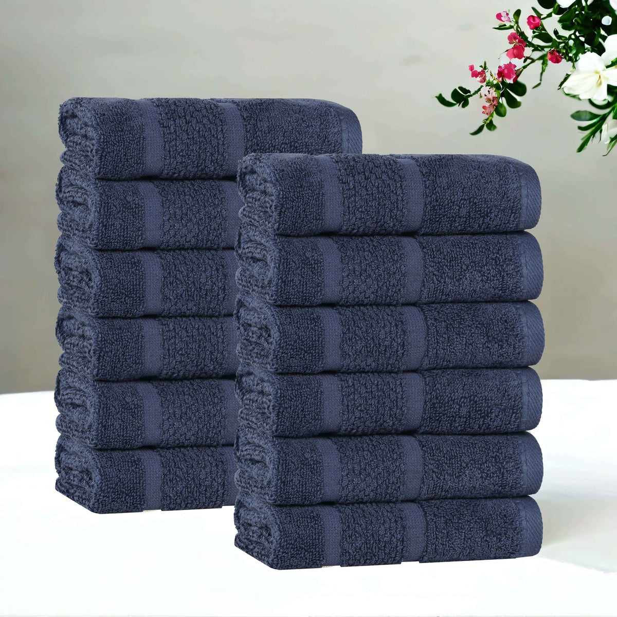 Superior "Mile" Smart Twist Viscose Cotton Blend Set of 12 Face Towels