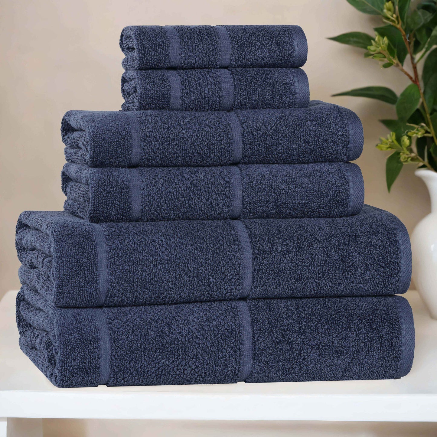 Superior "Mile" Smart Twist Viscose Cotton Blend 6-Piece Towel Set