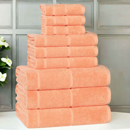 Superior "Mile" Smart Twist Viscose Cotton Blend 9-Piece Towel Set