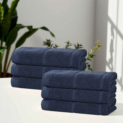 Superior "Milo" Smart Twist Viscose Cotton Blend Set of 6 Hand Towels