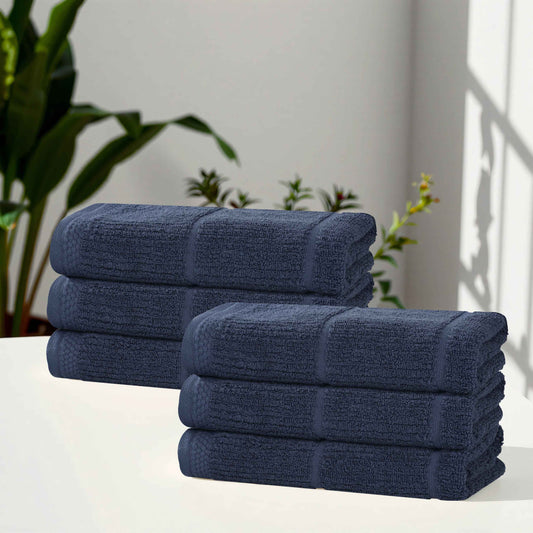 Superior "Milo" Smart Twist Viscose Cotton Blend Set of 6 Hand Towels